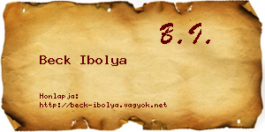 Beck Ibolya névjegykártya