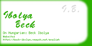 ibolya beck business card